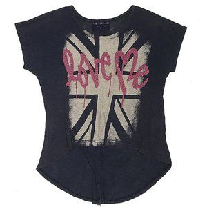 THE CLAS-SIC Short Sleeve Dark Blue/Cream/Pink T-Shirt - Girls Size 8 years